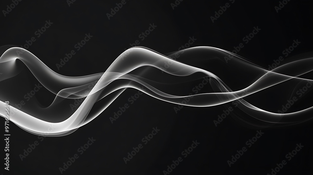 Poster a smooth, flowing smoke pattern background with a large, open space for text