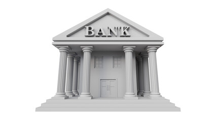 Obraz premium Bank front view, exterior 3D
