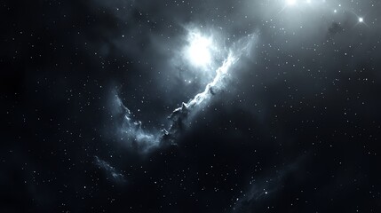 Fototapeta premium A large nebula in the dark expanse of space.