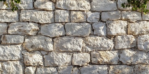 Fototapeta premium Textured Stone Wall with Natural Elements