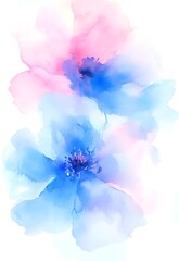 Abstract Watercolor Flowers