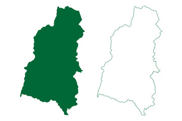 Fototapeta premium Godda district (Jharkhand State, Republic of India, Santhal Pargana Division) map vector illustration, scribble sketch Godda map