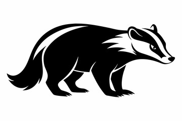 Fototapeta premium Beautiful animal badger silhouette logo black vector art illustration