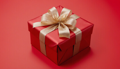Obraz premium Cadeau boîte emballage ruban rouge noël nouvel an réveillon anniversaire fête célébration mariage.
