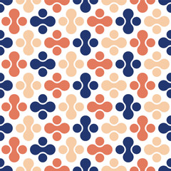Retro Colorful Funky Round Shapes Seamless Vector Repeat Pattern