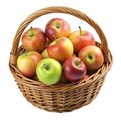 A basket full of apples and pure fruits with a transparent design