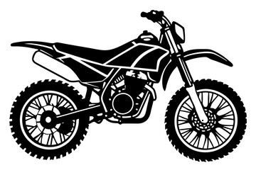 Fototapeta premium Dirt Bike Silhouette, Off-road Motocross Dirt bike Vector Illustration 