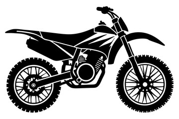 Dirt Bike Silhouette, Off-road Motocross Dirt bike Vector Illustration
