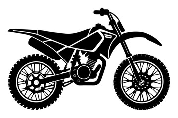 Obraz premium Dirt Bike Silhouette, Off-road Motocross Dirt bike Vector Illustration 