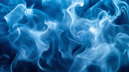 Obraz premium 青い背景に浮かぶ煙の美学
