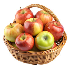 A basket full of apples and pure fruits with a transparent design