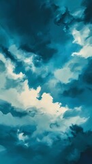Fototapeta premium Cloudy blue sky abstract background
