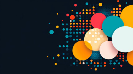 Colorful abstract geometric background with circles and dots