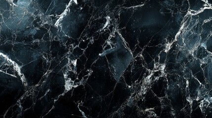 Obraz premium Black and silver marble texture, dark and luxurious marble generative ai