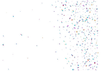 Christmas, new year, birthday party card or banner template with abstract silver elements background. Falling down scattered iridescent confetti background. Vector illustration