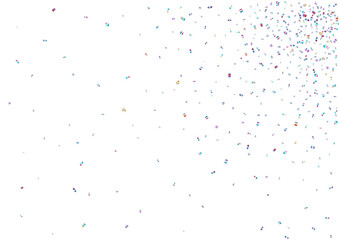 Christmas, new year, birthday party card or banner template with abstract silver elements background. Falling down scattered iridescent confetti background. Vector illustration