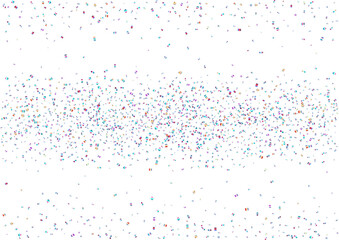 Christmas, new year, birthday party card or banner template with abstract silver elements background. Falling down scattered iridescent confetti background. Vector illustration