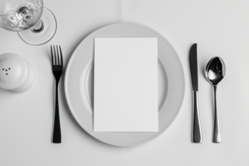 PNG menu card mockup, transparent design