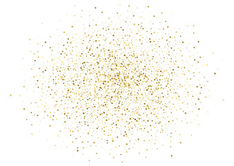 Christmas, new year blank space card template with abstract golden star shaped scattered confetti background