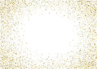 Christmas, new year blank space card template with abstract golden star shaped scattered confetti background