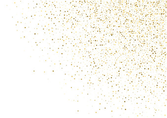 Christmas, new year blank space card template with abstract golden star shaped scattered confetti background