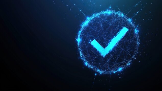 Abstract Checkmark in Blue