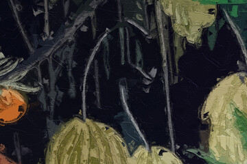 Oil paintings and various flowers, tigers, leaves, marine creatures, forests, parrots, bison, beauty