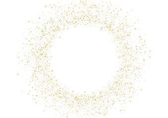 Christmas, new year card template with abstract scattered golden confetti background. Blank space template for banners, cards