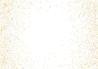 Christmas, new year card template with abstract scattered golden confetti background. Blank space template for banners, cards