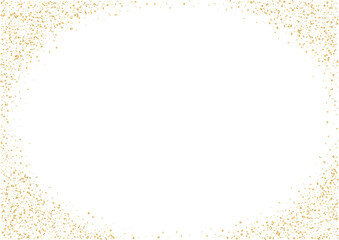 Christmas, new year card template with abstract scattered golden confetti background. Blank space template for banners, cards