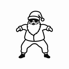 Fototapeta premium Cool Santa Claus with sunglasses dancing on a white background with copy space 
