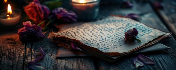 Handwritten letters with vintage paper, nostalgic and elegant, Vintage, Soft tones, Photograph, Personal touch