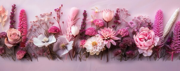 Herbarium with pressed flowers, detailed and artistic, Botanical, Soft hues, Photograph, Plant study