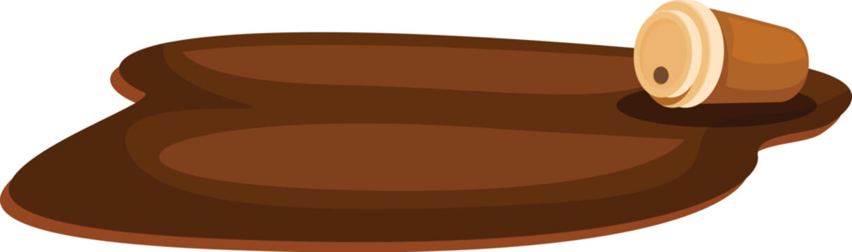 spilled coffee brown puddle cup