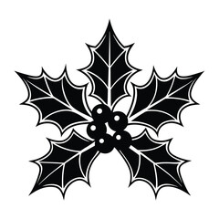 Simple illustration of Christmas holly berry icon for Christmas holiday