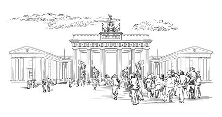 Germany hand drawn landmark Brandenburg Gate vector © alinart