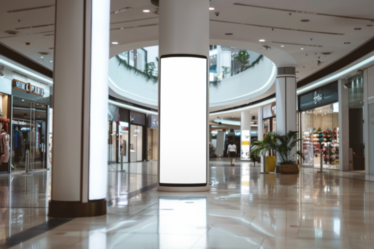 PNG mall digital ad sign mockup, transparent design
