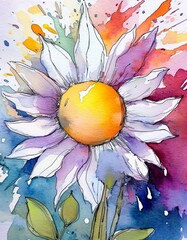 abstract flower background, painted art card