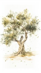 Watercolor painting of a tree