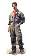 Fototapeta premium Young man in workwear