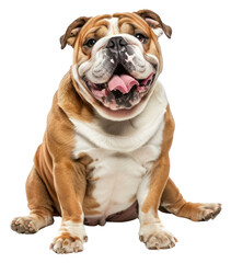 PNG Bulldog sitting happy Filling bulldog mammal animal.