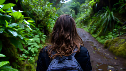 Naklejka premium Woman Costa Rican Cloud Forest Sty