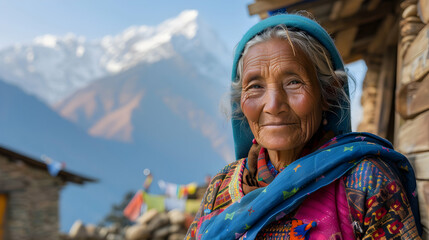 Woman Himalayan Mountain Village