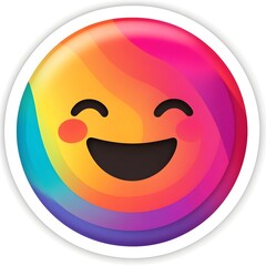 Obraz premium Vibrant Smiley Emoji Expression Conveying Joy and Delight in Bright Colorful Design