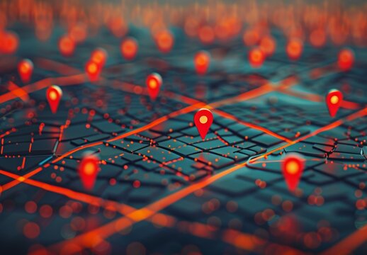 3d gps map pin. City direction app marker. Route pointer sign. Road location mark. Point navigation icon. Business cityscape illustration. Global digital futuristic positioning roadmap.