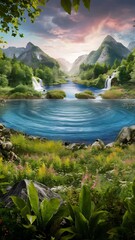 Naklejka premium Beautiful nature landscape