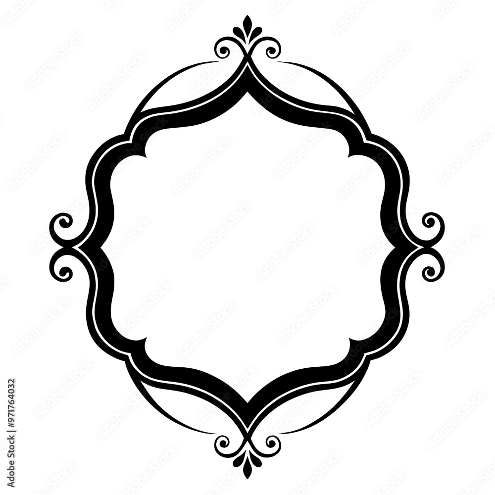 Aufkleber this elegant side border frame in black features intricate swirling patterns ideal for enhancing dec