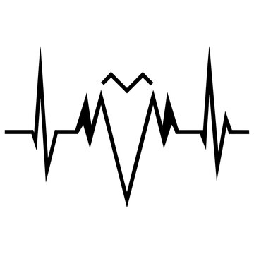 recommend clip art: A creative silhouette of heartbeat lines that converge to form a heart shape symbolizing love and life perfect for health themed designs