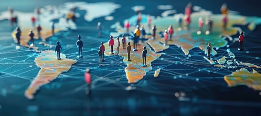 Obraz premium Global Collaboration and Digital Equality: People of Diverse Backgrounds Working Together Worldwide