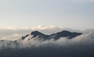 clouds over mountains